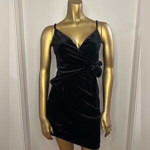 NWT Gianni Bini Suede BodyCon Spaghetti Strap Cross Wrap V-Neck Tie Knot Dress